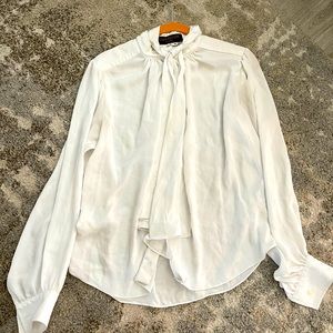 Louis Vuitton white blouse with neck tie, looks new